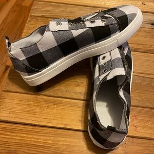 Women’s Buffalo Plaid Slip Ons